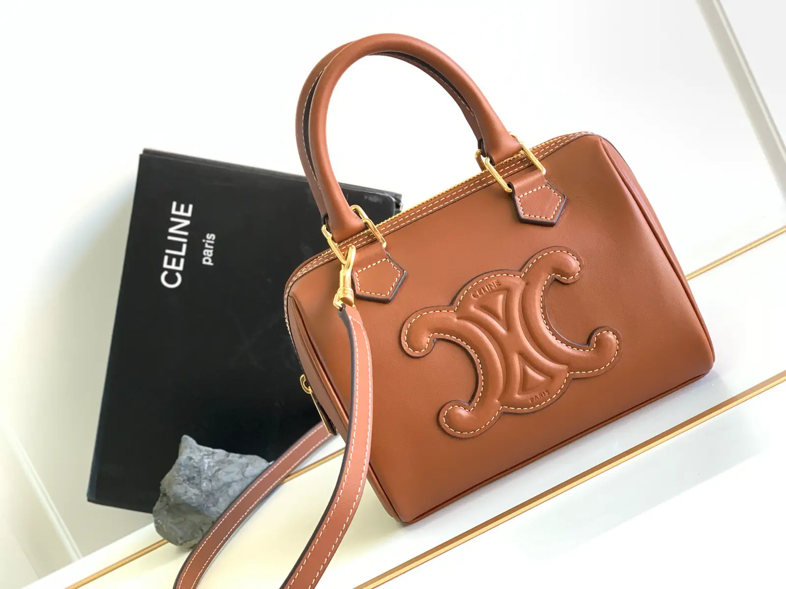 CELINE Cuir Triomphe Small Smooth Calfskin Boston Bag image 1