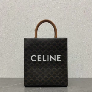 CELINE CABAS TRIOMPHE Small Vertical Coated Canvas Tote Bag image 1