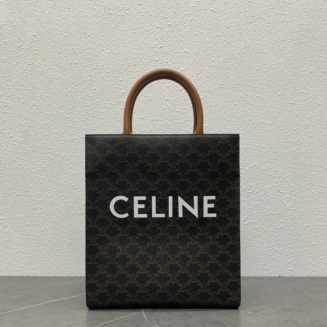 CELINE CABAS TRIOMPHE Small Vertical Coated Canvas Tote Bag image 1