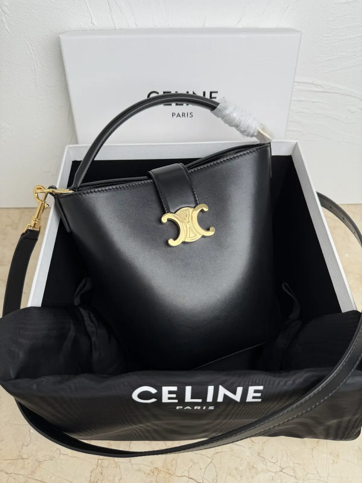 CELINE Louise Small Smooth Calfskin Bucket Bag image 1