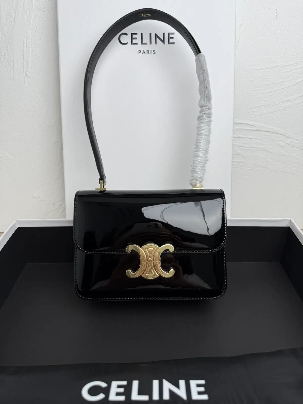 CELINE Teen Garence Patent Leather Shoulder Bag image 1