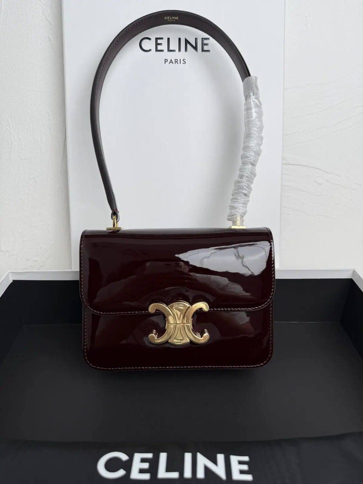 CELINE Teen Garence Patent Leather Shoulder Bag image 1
