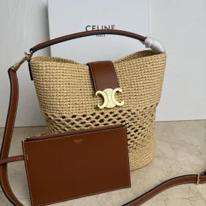 CELINE Louise Straw Bucket Bag image 1