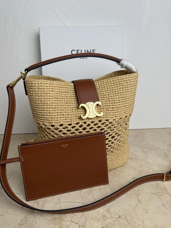 CELINE Louise Straw Bucket Bag image 1