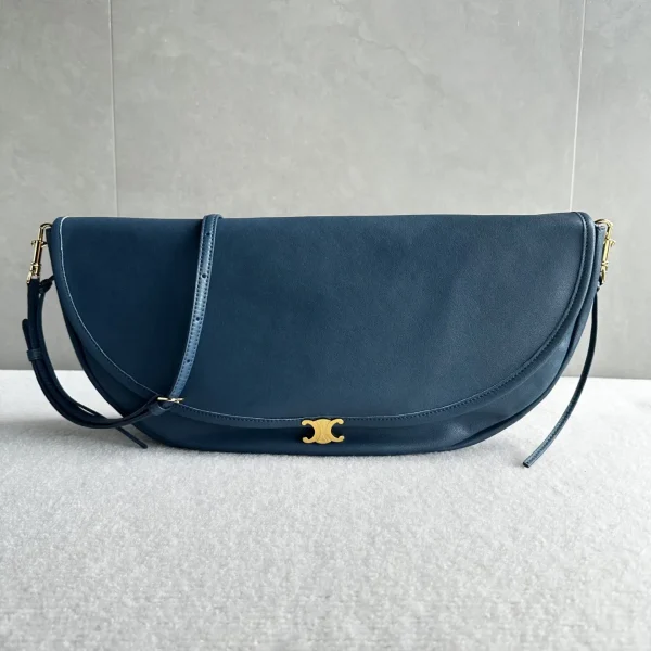 CELINE Navy Blue Halfmoon Crossbody Bag image 1