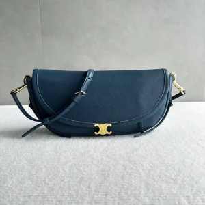 CELINE Dark Blue Halfmoon Crossbody Bag image 1