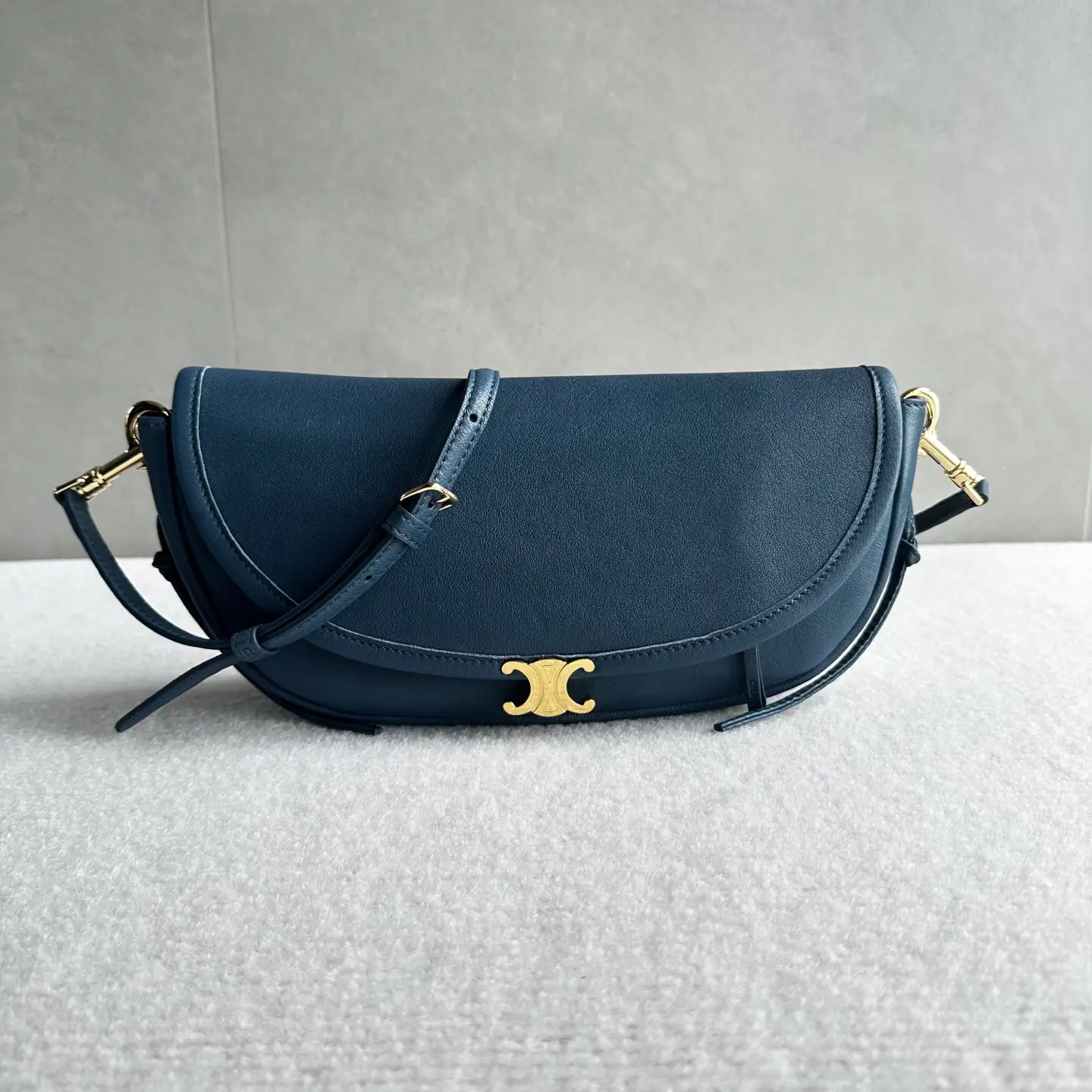 CELINE Dark Blue Halfmoon Crossbody Bag image 1