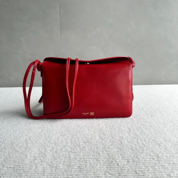 CELINE Red Trio Flap Crossbody Bag image 1