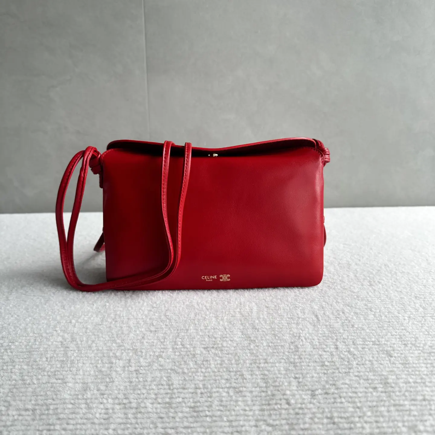 CELINE Red Trio Flap Crossbody Bag image 1