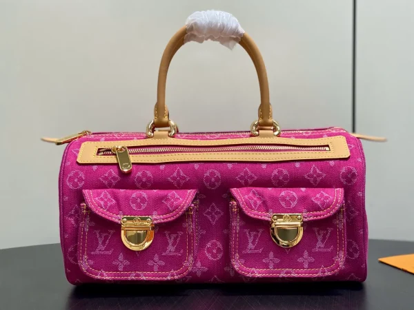 Louis Vuitton Magenta Monogram Denim Top Handle Bag image 1
