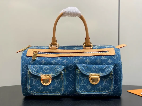 Louis Vuitton Blue Denim Monogram Top Handle Bag image 1