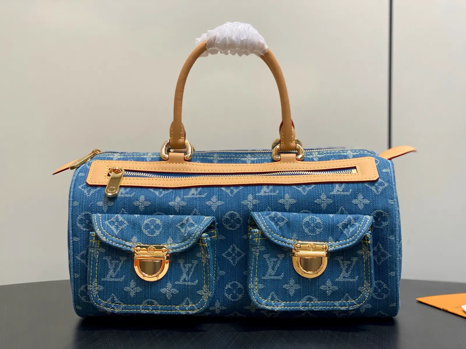 Louis Vuitton Blue Denim Monogram Top Handle Bag image 1