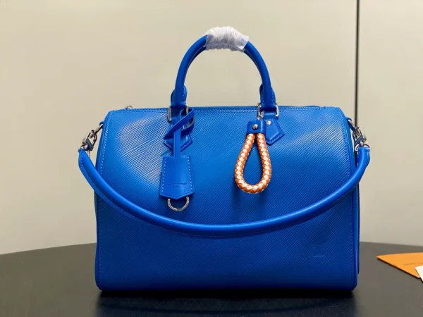 Louis Vuitton Blue Epi Leather Speedy Soft 30 Top Handle Bag image 1