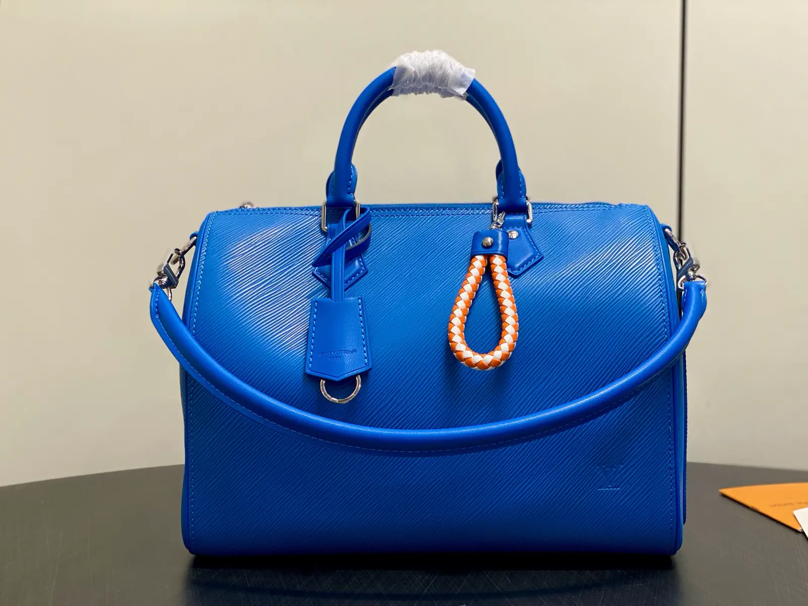 Louis Vuitton Blue Epi Leather Speedy Soft 30 Top Handle Bag image 1
