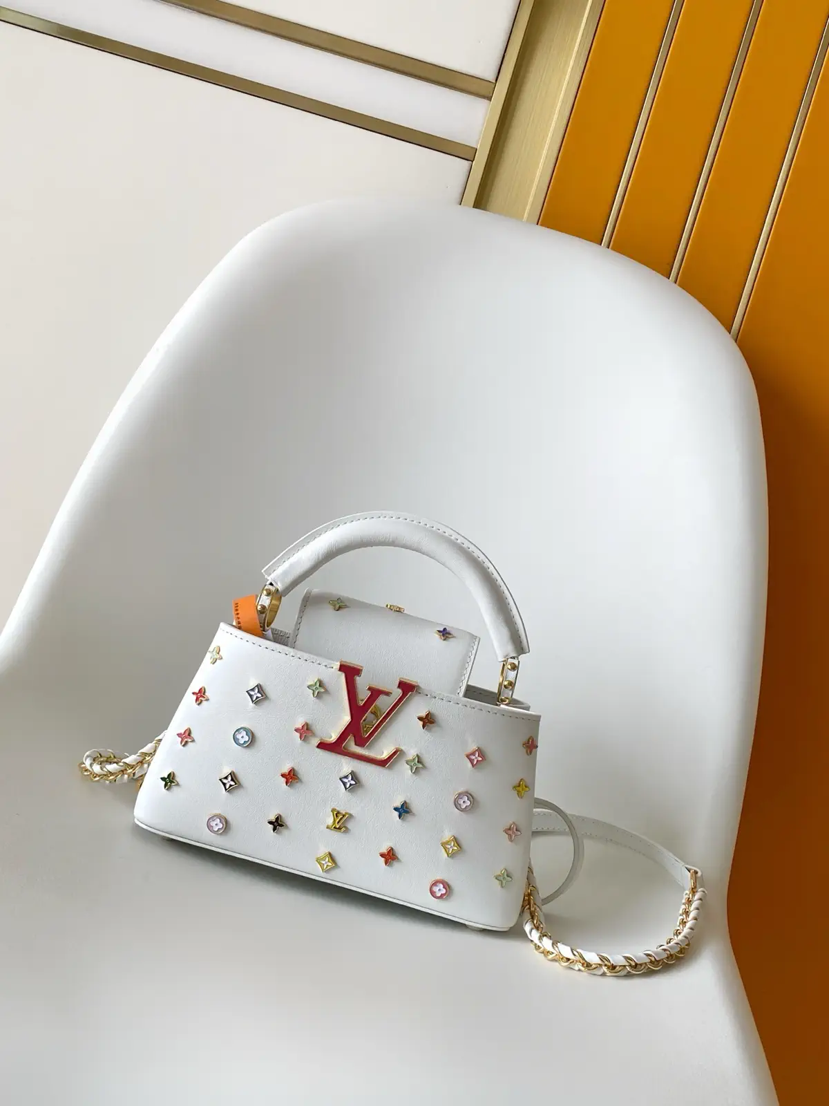 Louis Vuitton Capucines East-West Mini Bag with Colorful Floral Studs image 1