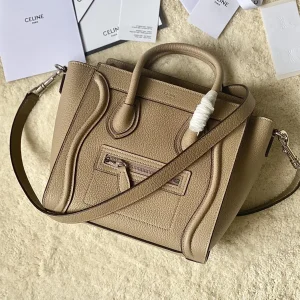 CELINE Taupe Nano Luggage Top Handle Bag image 1
