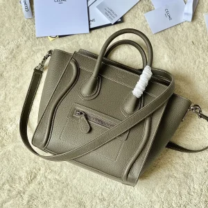 CELINE Taupe Nano Luggage Top Handle Bag image 1