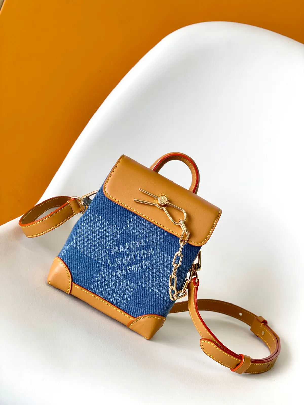 Louis Vuitton Denim Blue Nano Steamer Bag image 1