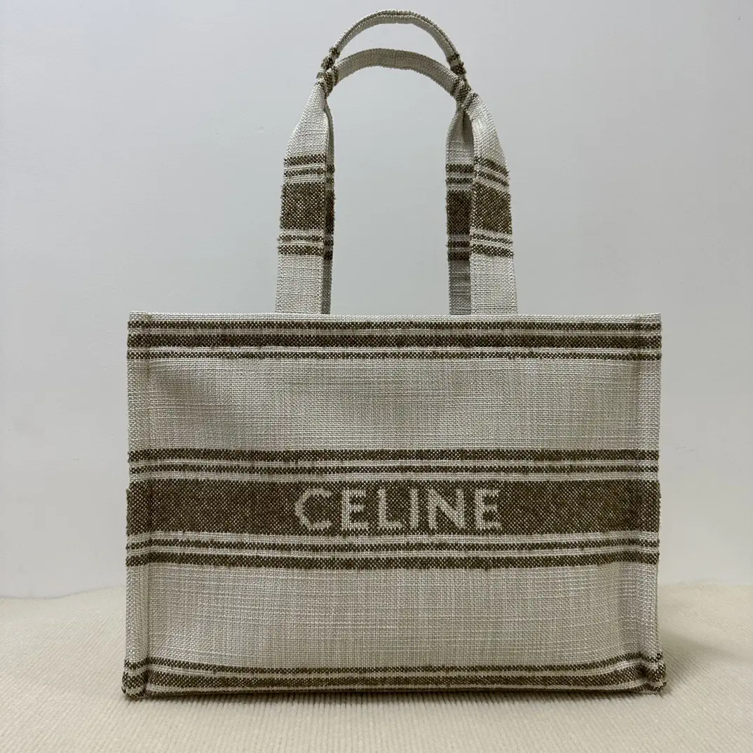 CELINE Striped Cabas Thais Tote Bag image 1