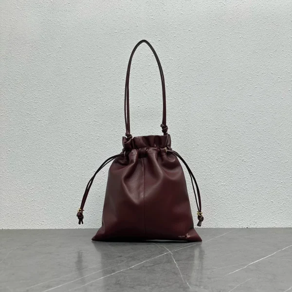 CELINE Burgundy Drawstring Bucket Bag image 1