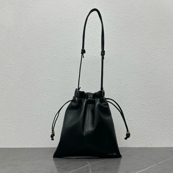 CELINE Black Drawstring Bucket Bag image 1