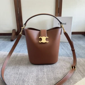 CELINE Louise Small Bucket Bag with Triomphe Logo image 1
