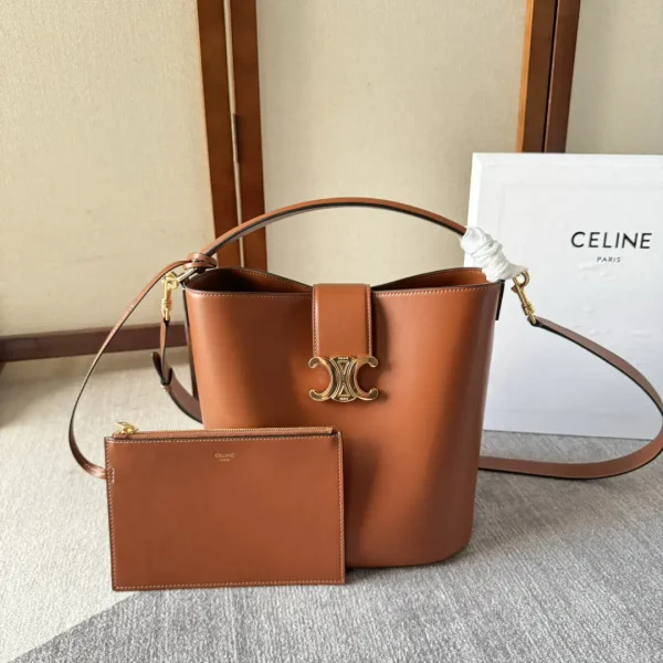 CELINE Louise Bucket Bag with Triomphe Logo image 1
