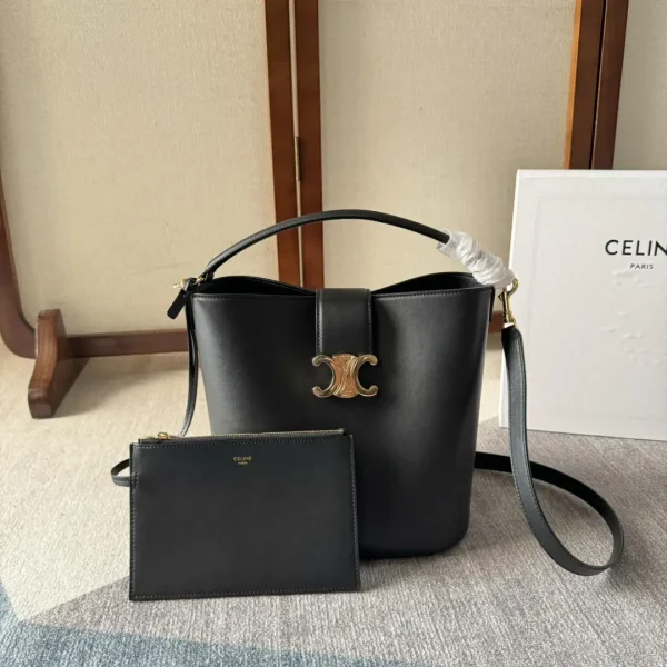 CELINE Louise Bucket Bag with Triomphe Logo image 1