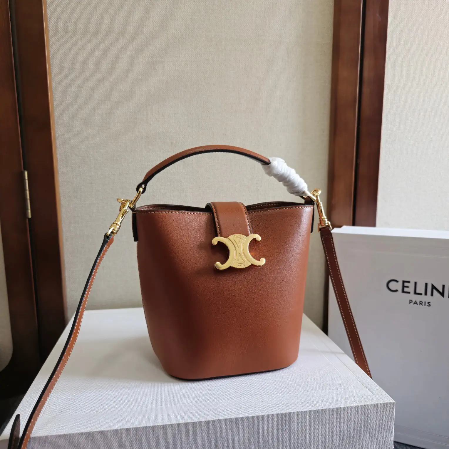 CELINE Mini Bucket Bag with Triomphe Logo image 1