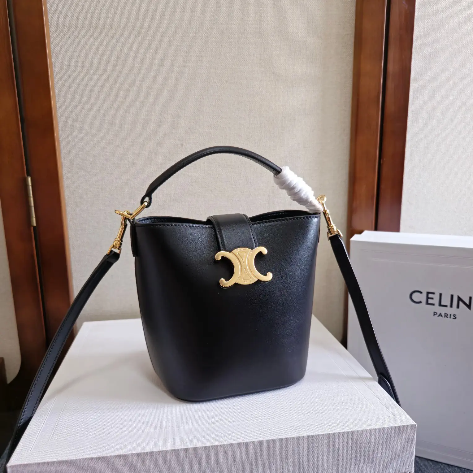 CELINE Mini Bucket Bag with Triomphe Logo image 1
