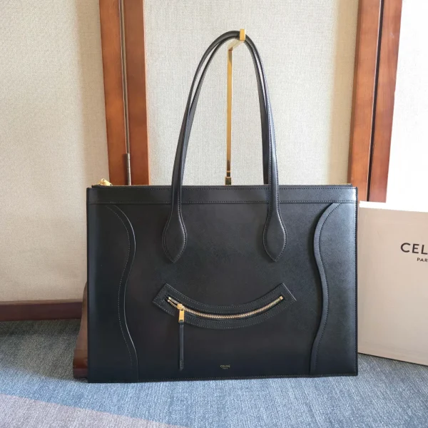 CELINE Black Smiley Face Tote Bag image 1