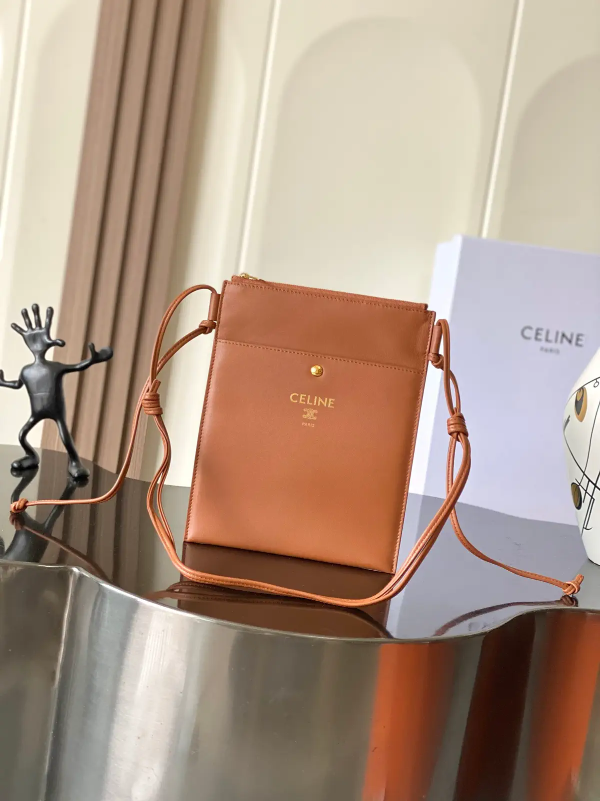 CELINE Lambskin Flat Crossbody Pouch image 1