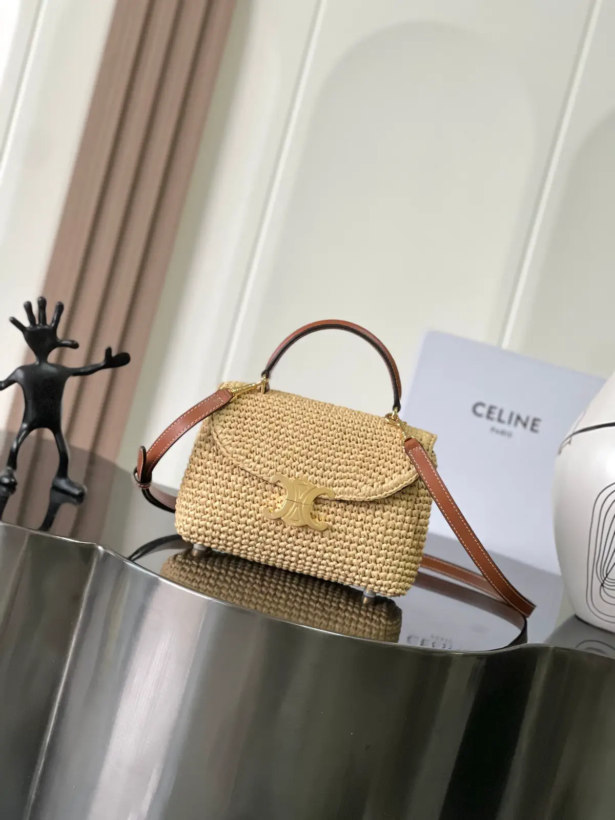 CELINE Woven Teen Nino Top Handle Bag image 1
