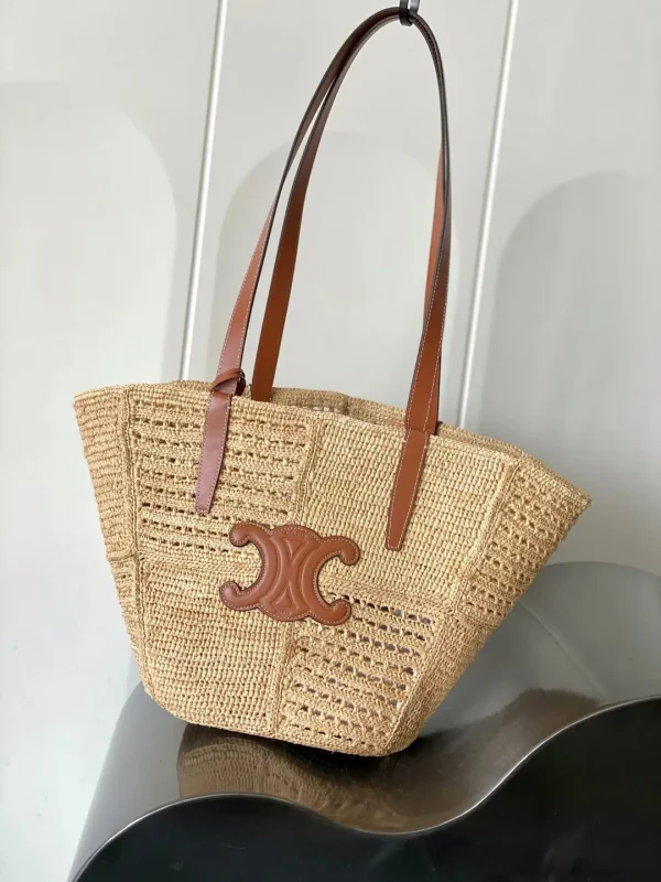 CELINE Woven Medium Triomphe Tote Bag image 1