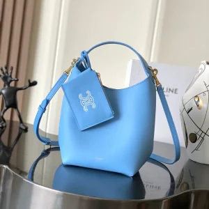 CELINE Light Blue Teen Hobo Bag with Detachable Pouch image 1