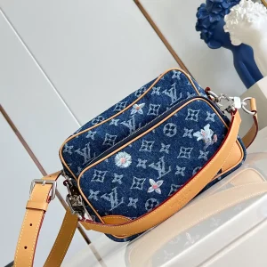 Louis Vuitton Nil Monogram Denim Crossbody Bag with Floral Embroidery image 1