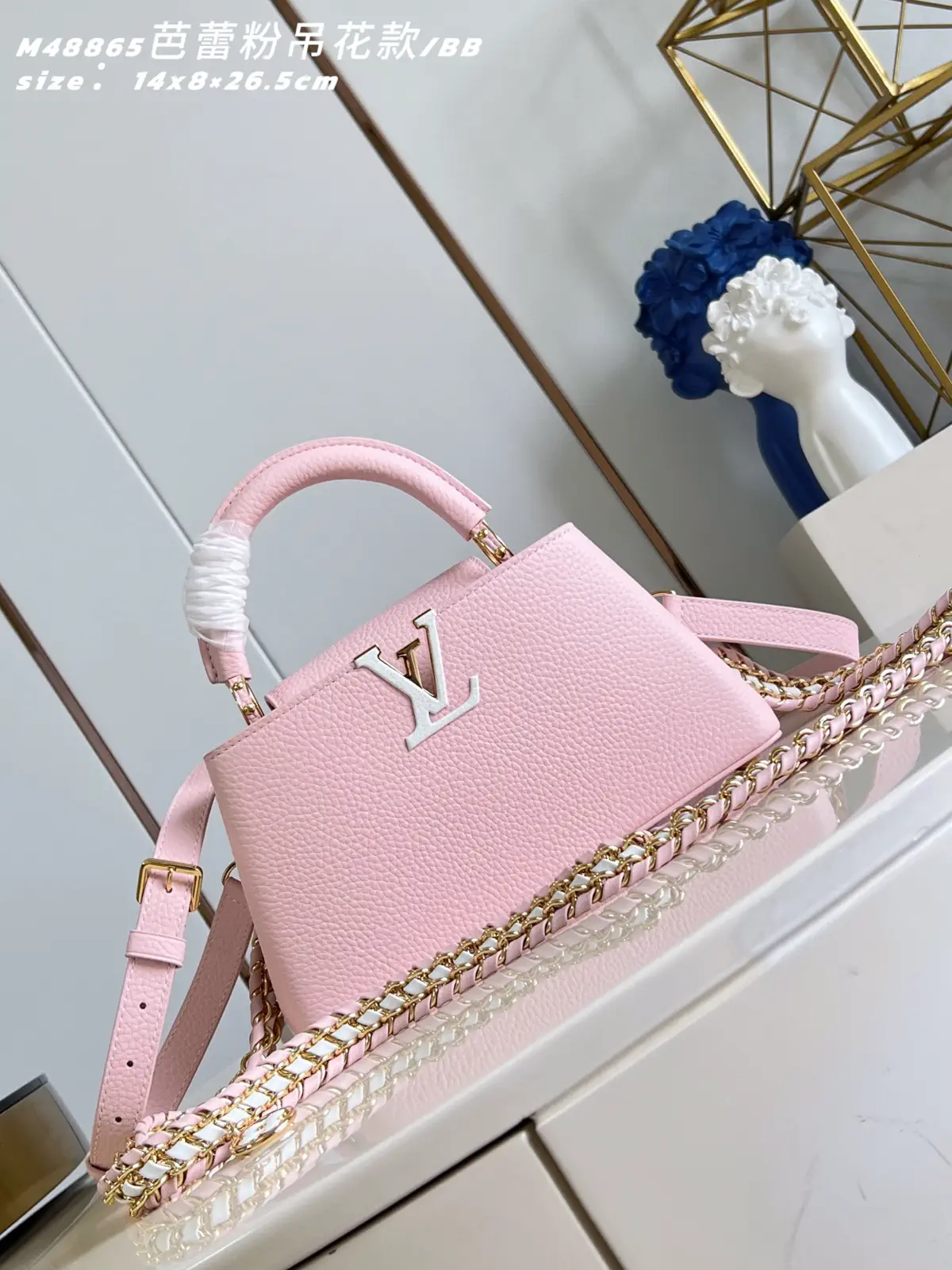 Louis Vuitton Pink Taurillon Leather Capucines East-West BB Top Handle Bag image 1