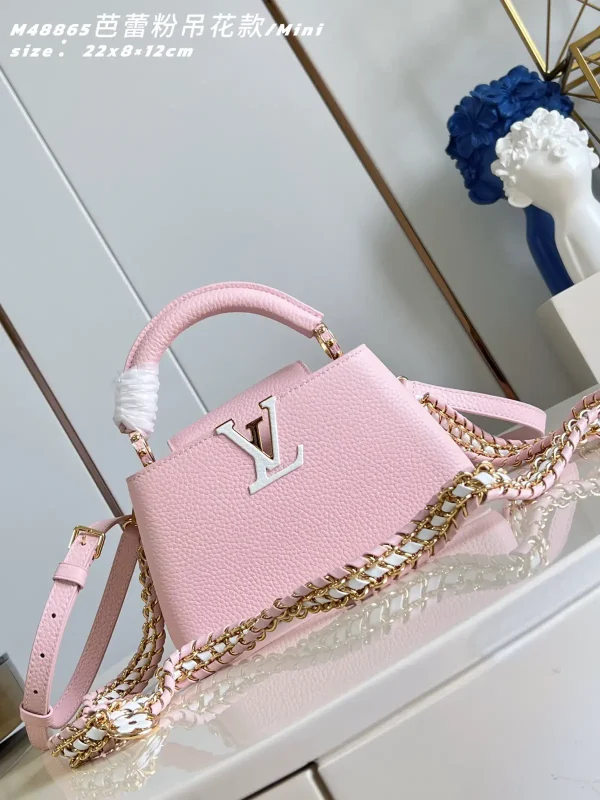 Louis Vuitton Pink Mini Capucines East-West Top Handle Bag image 1