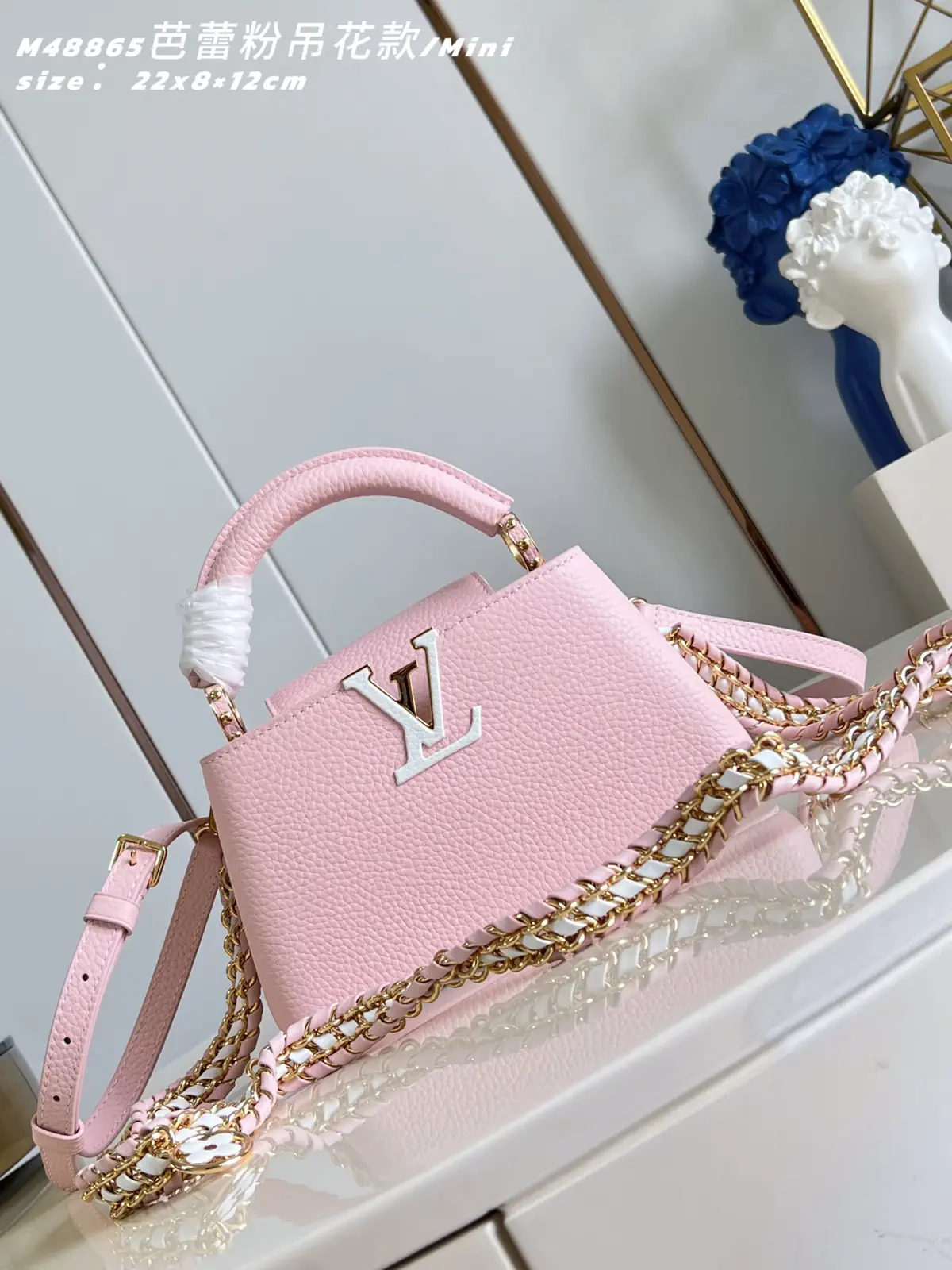 Louis Vuitton Pink Mini Capucines East-West Top Handle Bag image 1