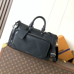 Louis Vuitton Black Leather Keepall Cargo Bandoulière 35 Duffle Bag image 1