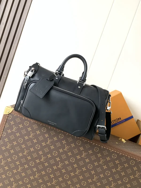 Louis Vuitton Black Leather Keepall Cargo Bandoulière 35 Duffle Bag image 1
