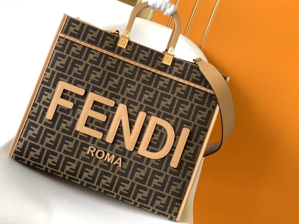 FENDI FF Monogram Sunshine Shopper Tote Bag image 1
