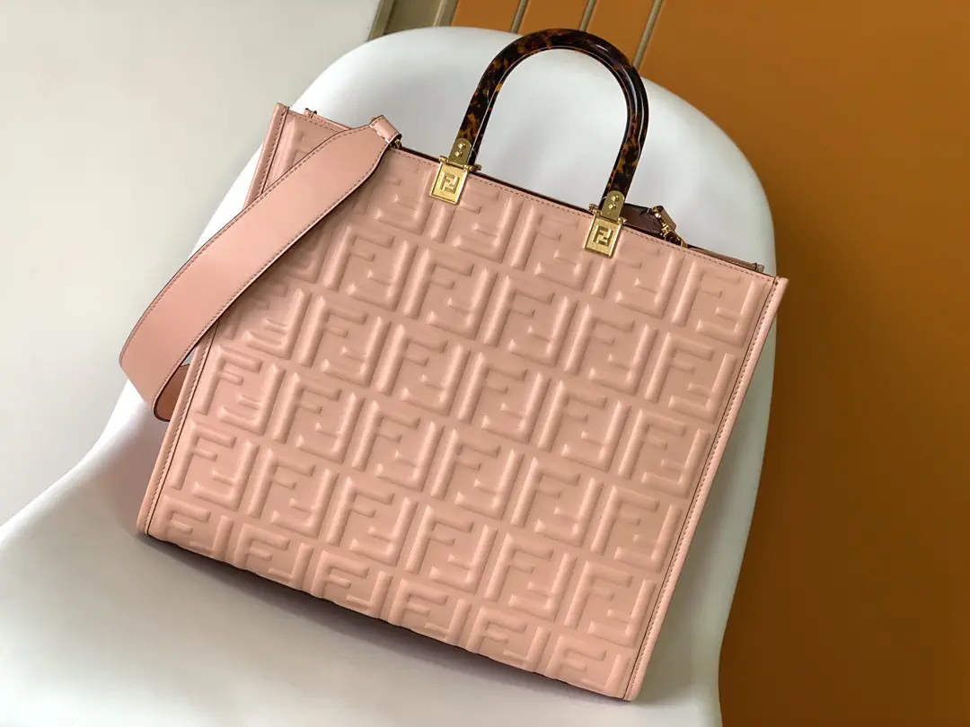 FENDI Embossed FF Sunshine Shopper Tote Bag image 1