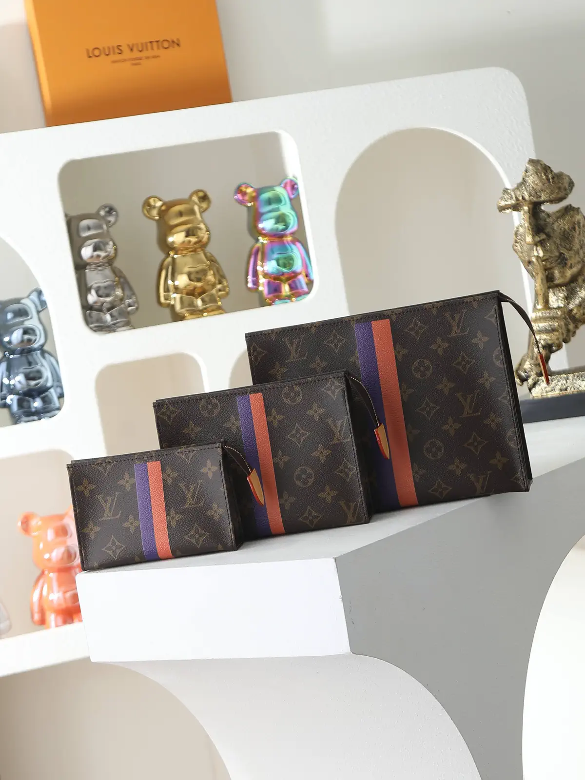 Louis Vuitton Trio Monogram Toiletry Bag Set image 1