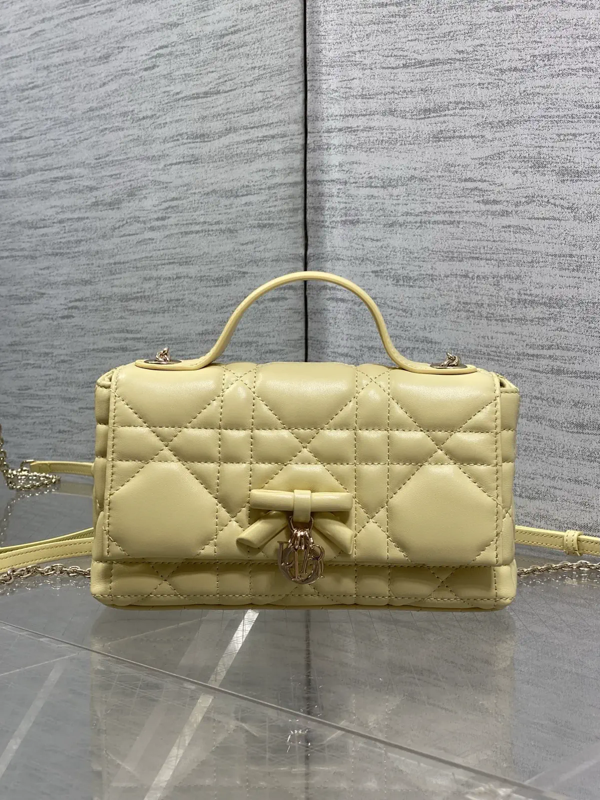 Dior Quilted Bow Chain Top Handle Bag image 1