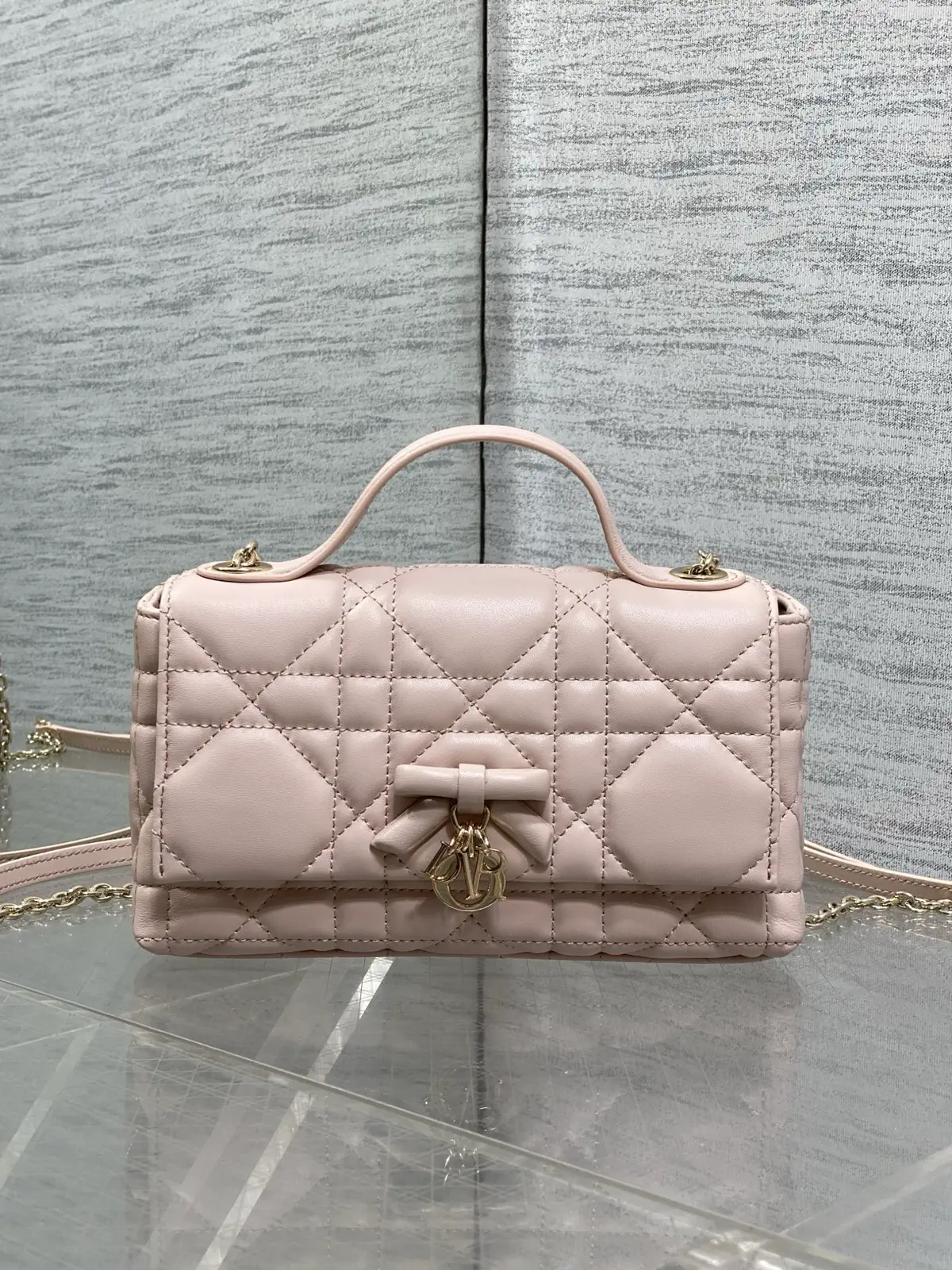 Dior Quilted Bow Chain Top Handle Bag image 1