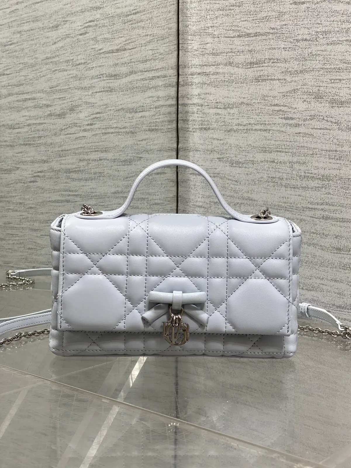 Dior Quilted Bow Chain WOC Top Handle Bag image 1