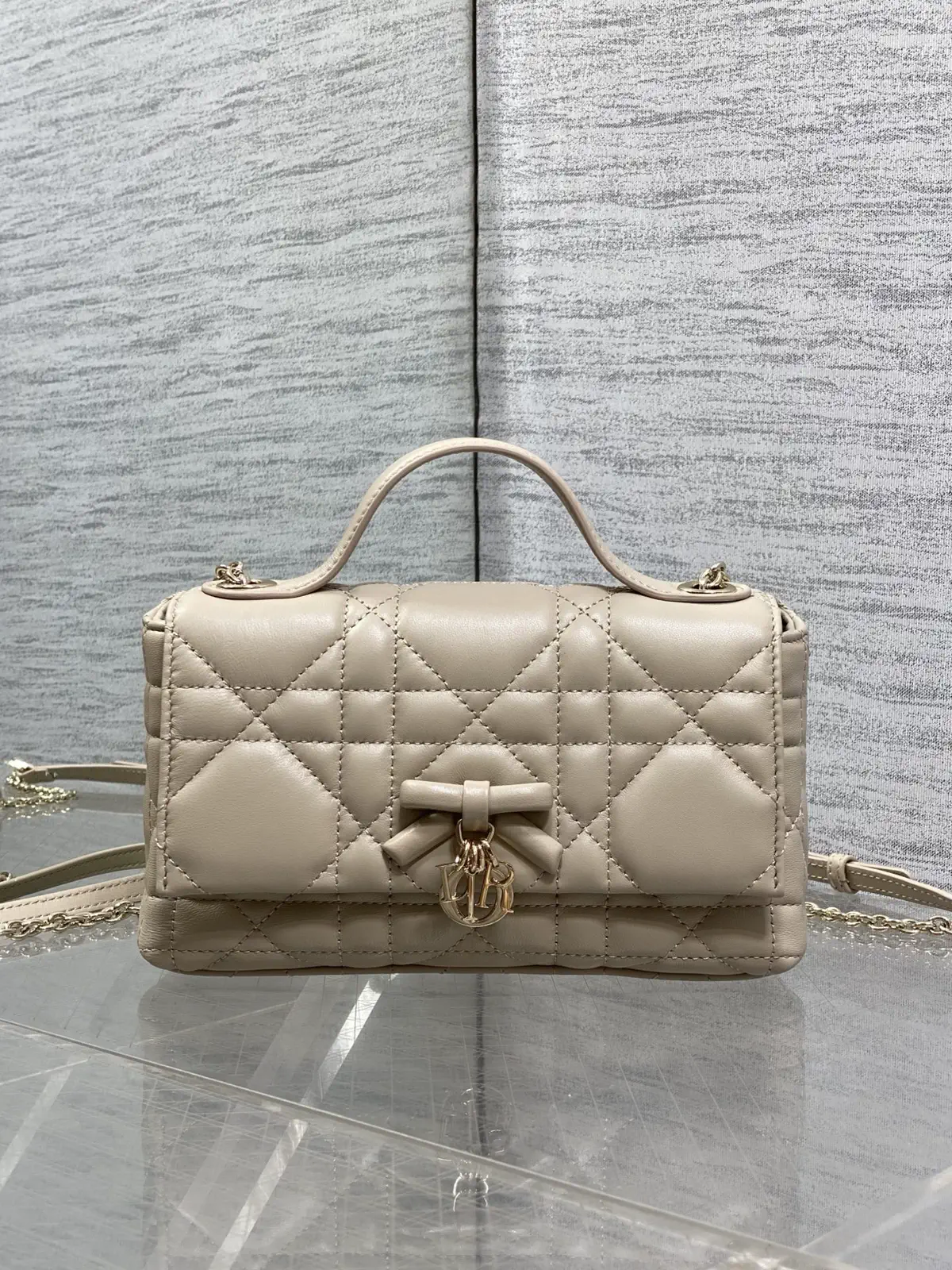 Dior Quilted Bow Chain Top Handle Bag image 1