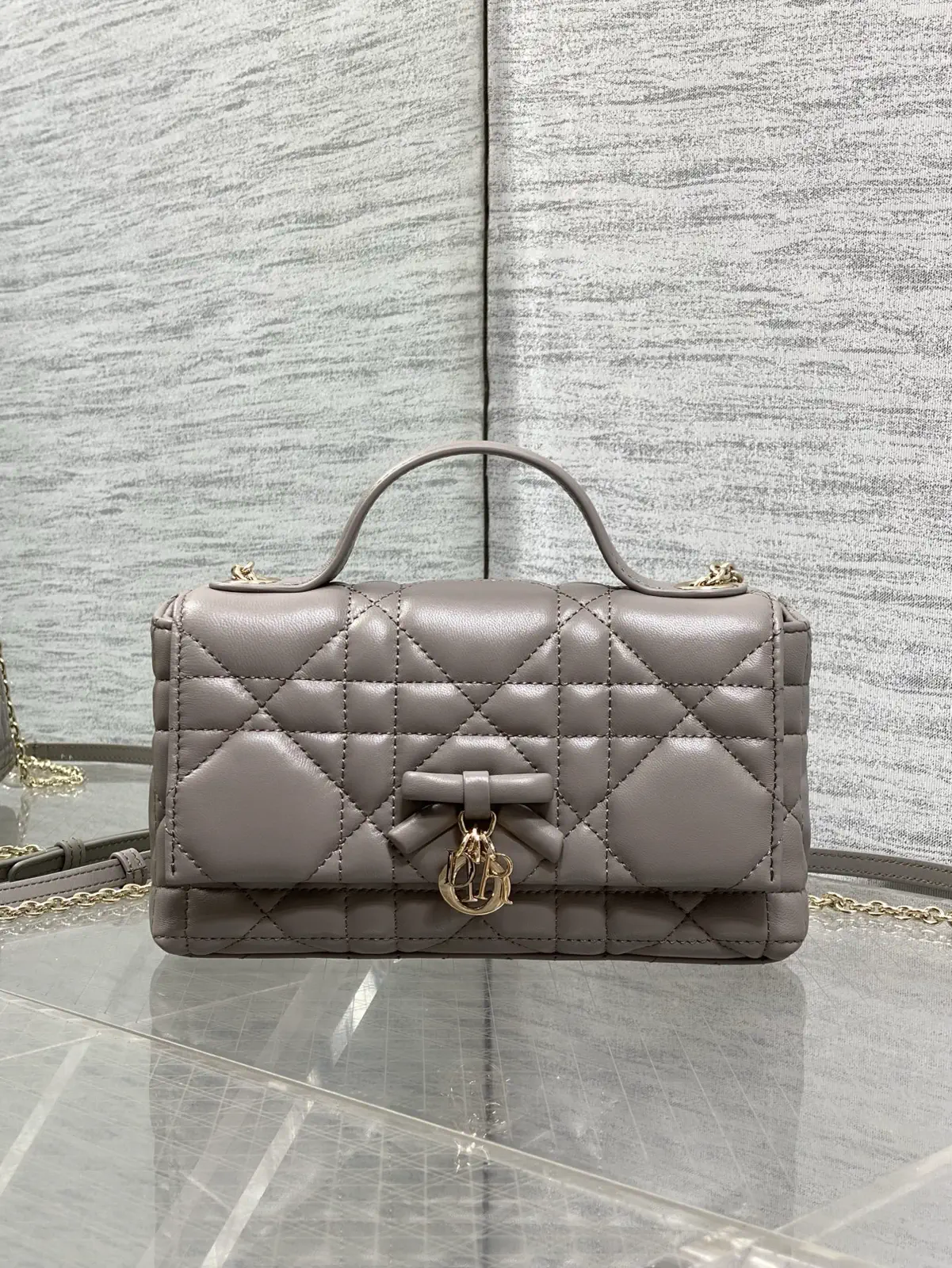 Dior Quilted Bow Chain Top Handle Bag image 1