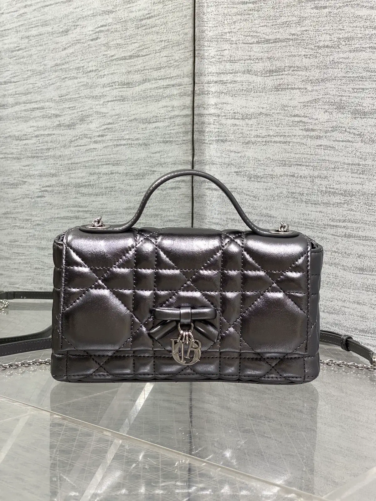 Dior Quilted Bow Chain Top Handle Bag image 1
